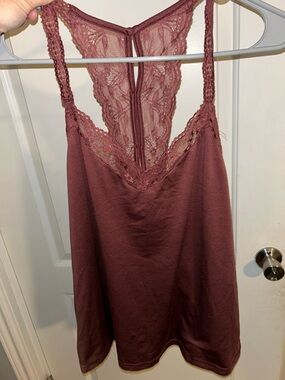 Daytrip Brown Lace-Trim Racerback Camisole